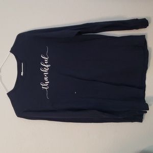 Long sleeved blue tee-shirt